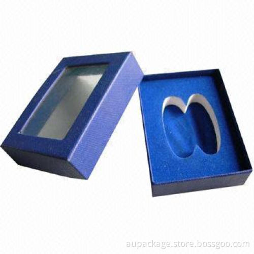 Paper Gift Box with Emboss/Deboss, Partial UV Printing
